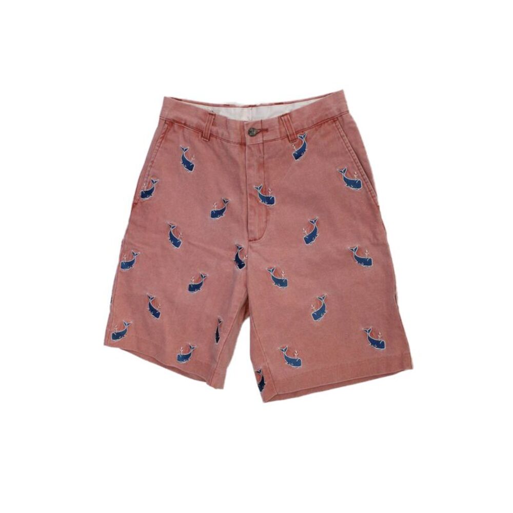 Murrays Toggery Shop Mens Chino Shorts Red Animal Print Cotton Button Size 28